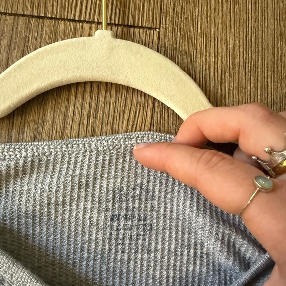 Gray Ribbed Long Sleeve Top - Picture 2 of 2